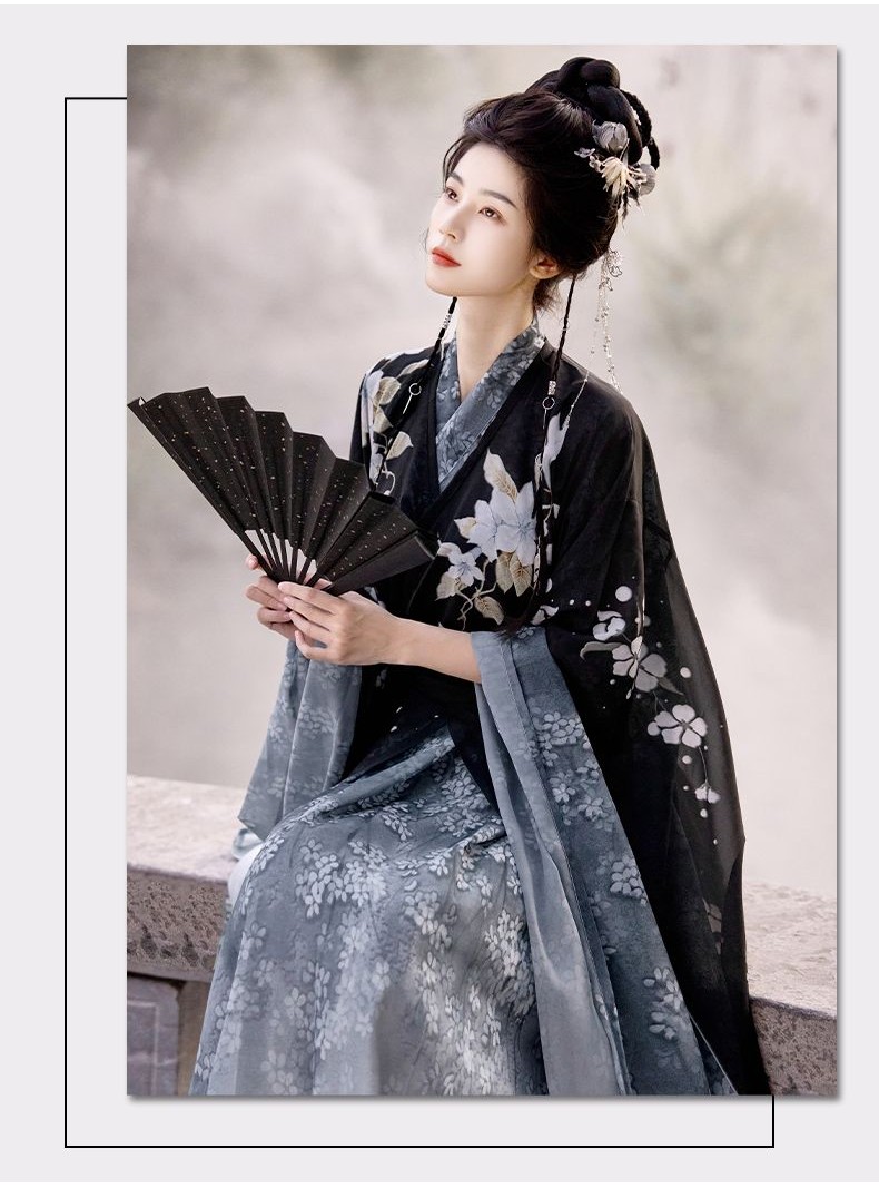 原創漢服【墨梨】女梨花清冷風水墨印花南北朝江湖武俠風春秋古裝 NJU7 | 蝦皮購物