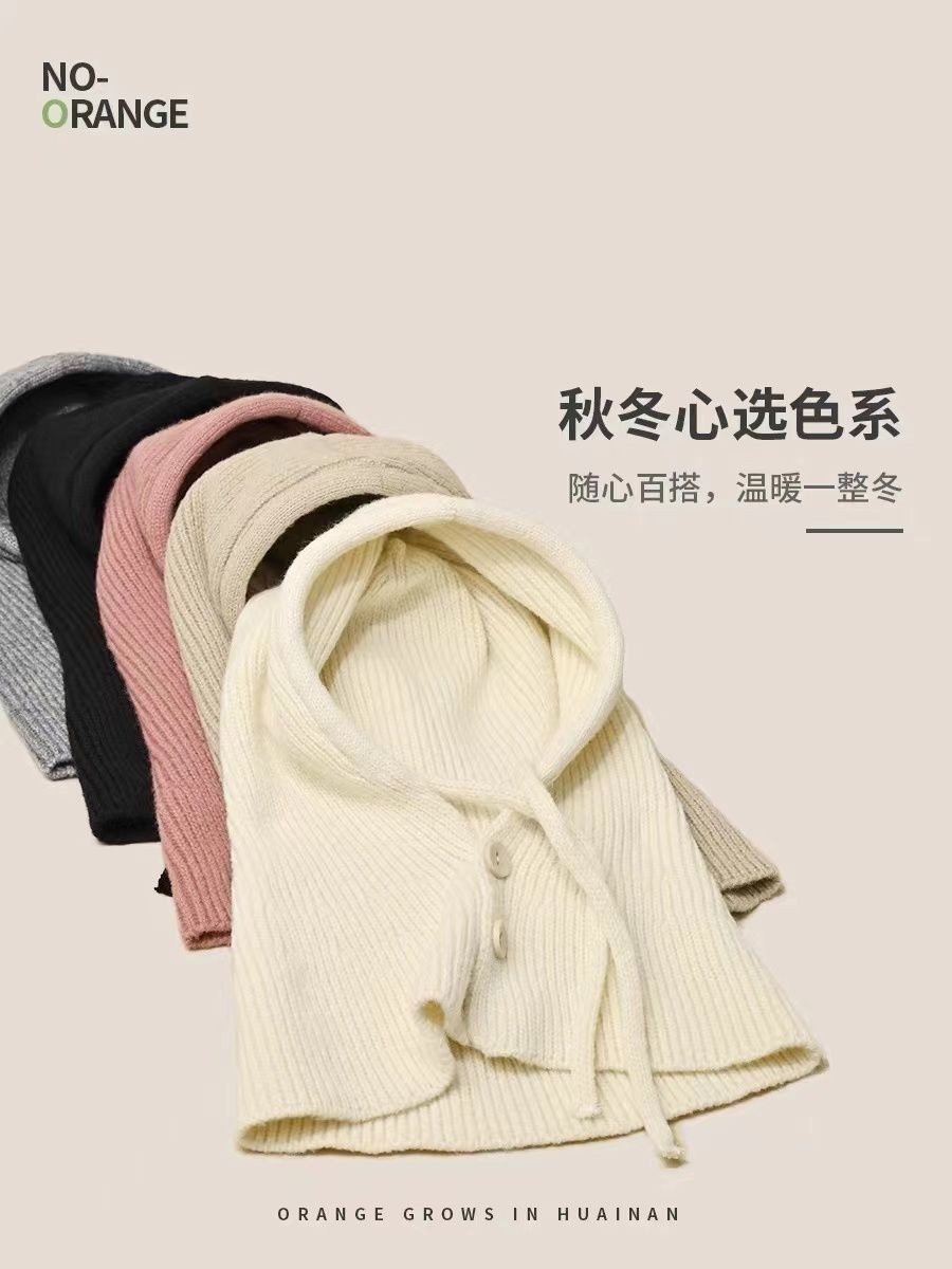 🔥今日下殺價🔥韓國巴拉克拉法帽子冬季毛綫帽保暖圍脖一體顯臉情侶護耳針織連帽 圍脖毛帽 針織帽 巴拉法帽 | 蝦皮購物