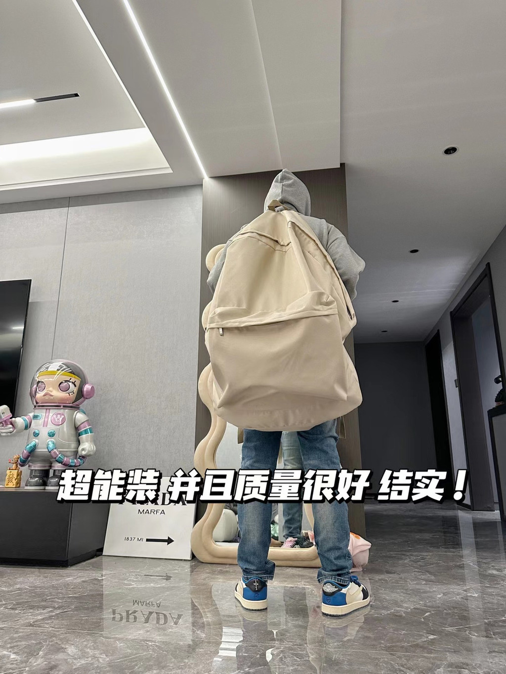 可背人超大號背包 奎丁同款 巨大背包 大容量雙肩包 加厚 防水 尼龍布 搞怪 tiktok 大背包 | 蝦皮購物