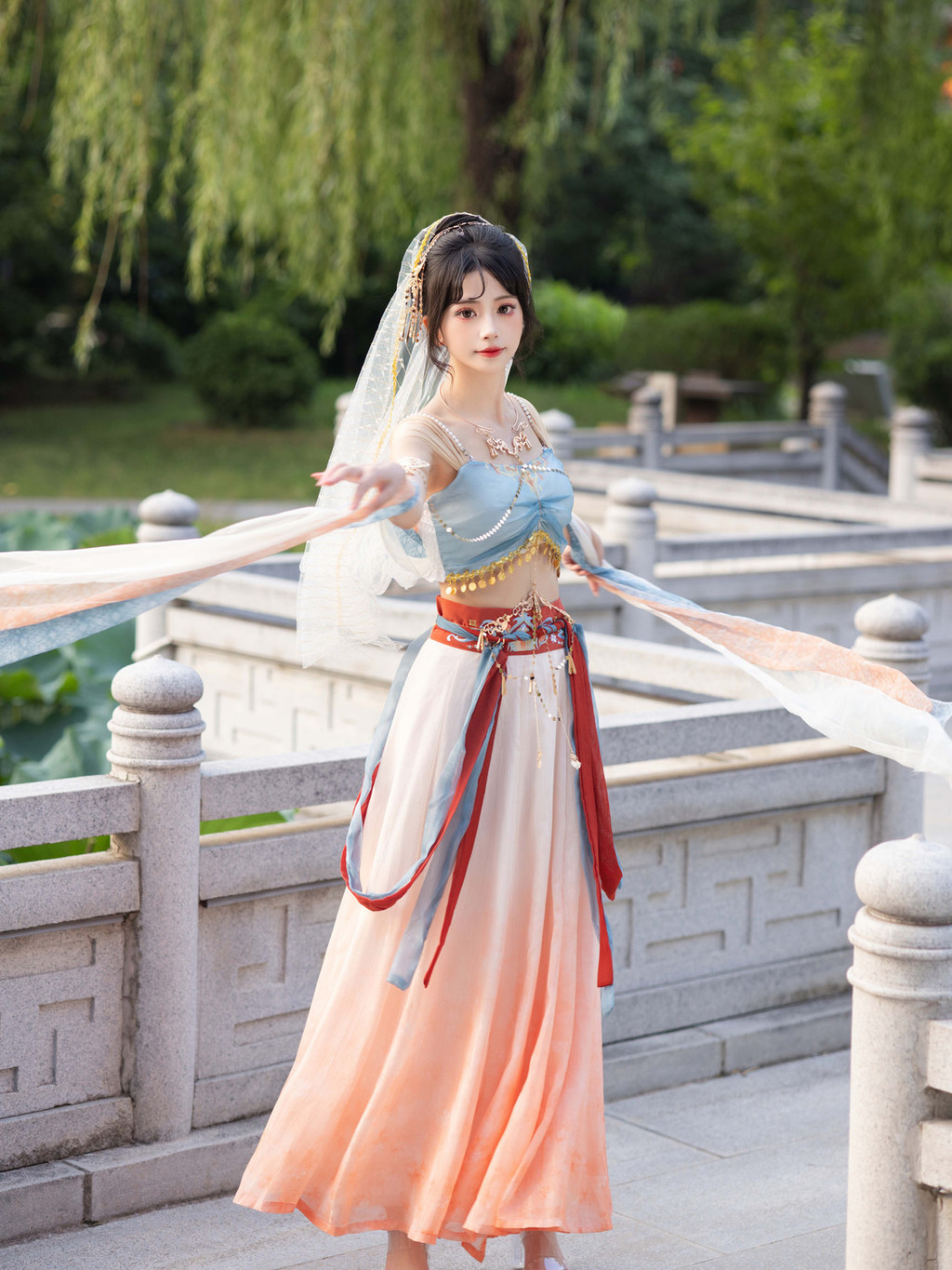 【X~YU精選】原創【天竺公主】異域風漢服女cos敦煌飛天改良漢元素西域少女 | 蝦皮購物