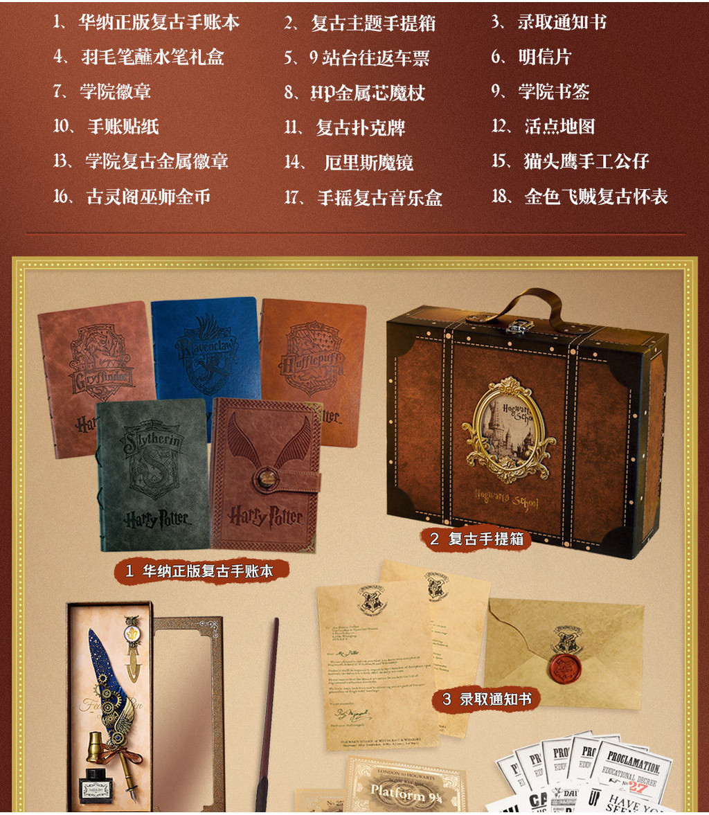 創意小物 送禮 哈利波特魔法大禮箱 手提箱大禮盒 暑假禮物 送男女孩 生日手賬本 羽毛筆魔杖 生日禮物 送禮首選 | 蝦皮購物