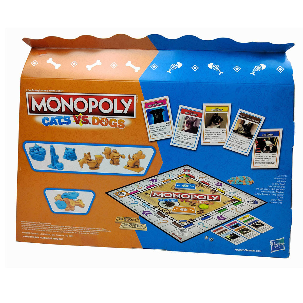 動漫桌遊週邊 桌遊遊戲玩具配件lj 貓狗版MONOPOLY CATS VS DOGS 快速産業交易對戰桌麵遊戲 蝦皮購物
