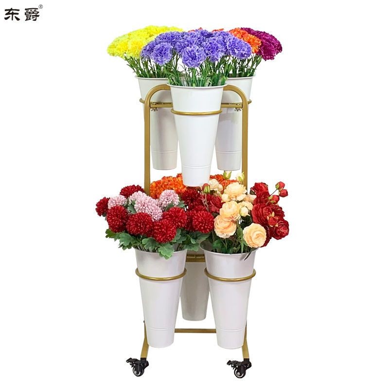 含稅 含運 花店花架 鮮花展示架 擺攤多層階梯可移動帶輪養花醒花桶架 花藝架子擺地攤花桶架 花店專用花架 多層擺攤鮮花架 | 蝦皮購物