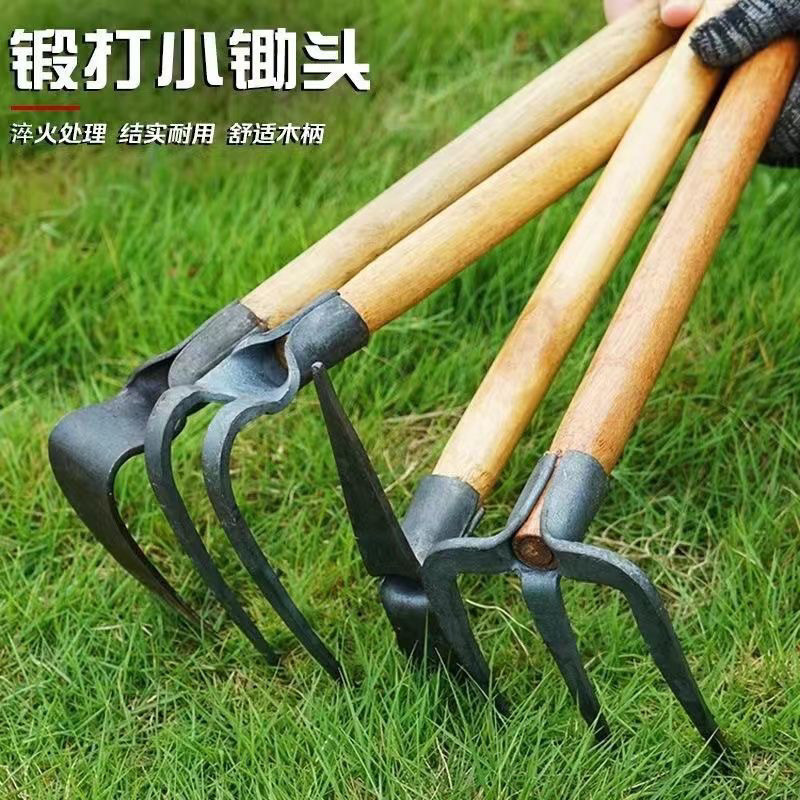 農用翻土工具 木柄小鋤頭 戶外兩用種菜挖筍種花洋鎬園藝三齒耙 趕海鋤草 農用鋤頭 農用工具 老式鋤草鋤頭 | 蝦皮購物