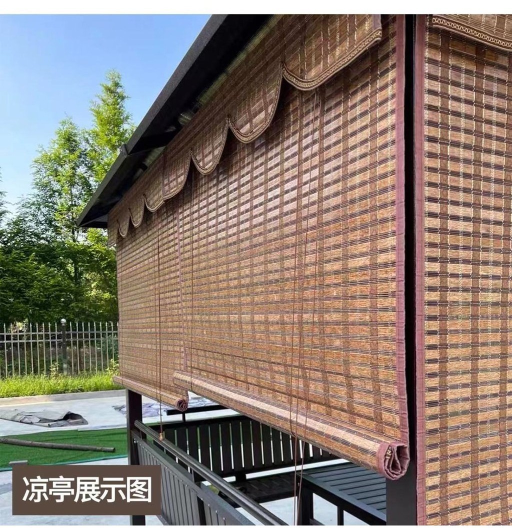 台灣出貨 竹簾戶外防水防黴室外涼亭庭院陽臺遮陽防曬簾隔斷防雨竹窗簾捲簾DG125 | 蝦皮購物