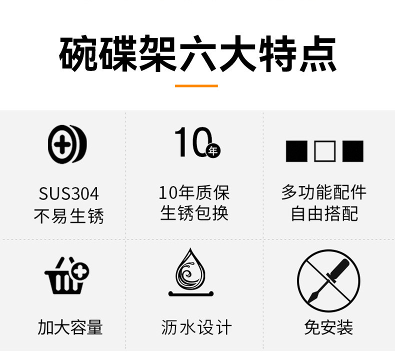 XFH-304不鏽鋼碗架瀝水架 多功能廚房檯面家用碗櫃碗筷碗盤碗碟收納架 LFXS | 蝦皮購物