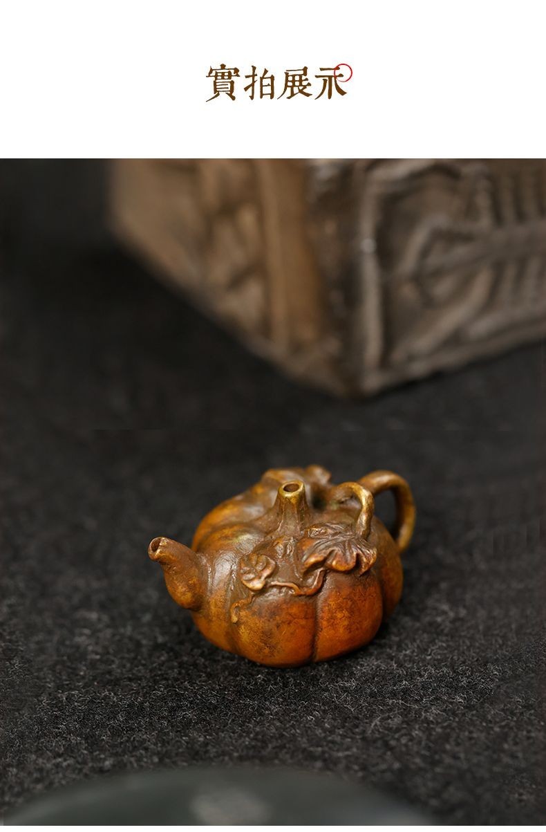 水註硯滴青銅葉蔓南瓜硯滴精品禮品銅書法文房四寶擺件仿古銅器水滴滴水