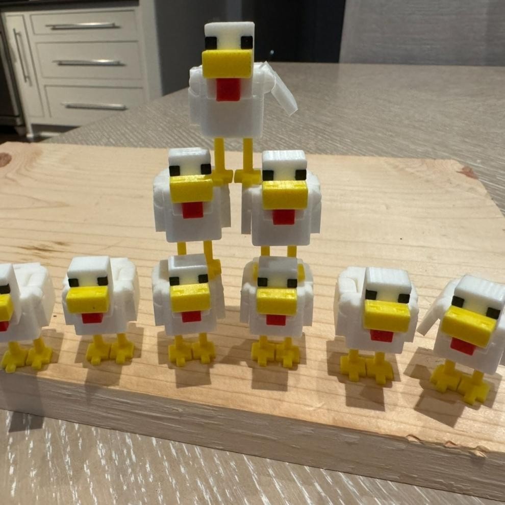 免運 麥塊 MC Minecraft 我的世界 雞 可動公仔 可動冰箱貼 公仔 玩具 潮玩 模型 3d列印拼裝公仔 | 蝦皮購物