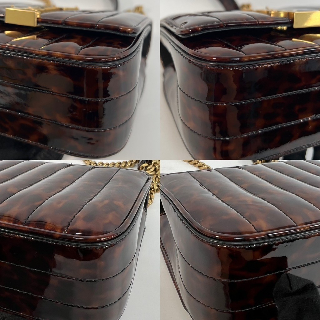 SAINT LAURENT 漆皮 豹紋 鍊包 YSL | 蝦皮購物