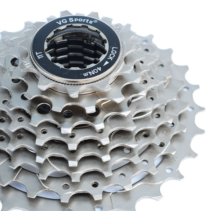 Cassette Vélo Route 8 Vitesses VG Sports 11-28T Argent - Compatible Shimano/SRAM, Acier, Garantie 1 An