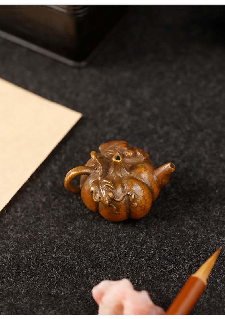 水註硯滴青銅葉蔓南瓜硯滴精品禮品銅書法文房四寶擺件仿古銅器水滴滴水