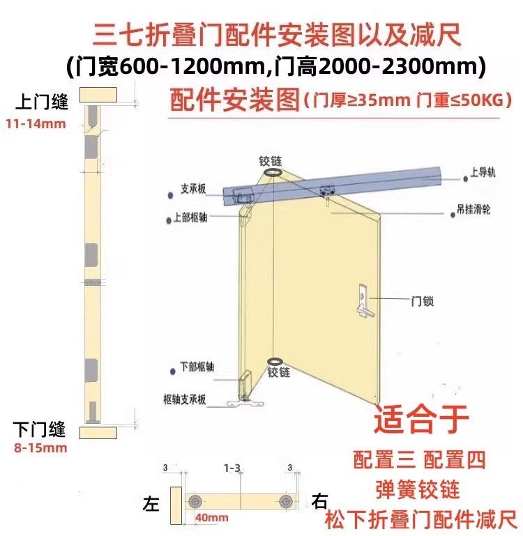 五金配件⚡ 台灣出貨 ⚡ 高端180度平開摺疊門三七折疊門五金配件房間摺疊門臥室 | 蝦皮購物