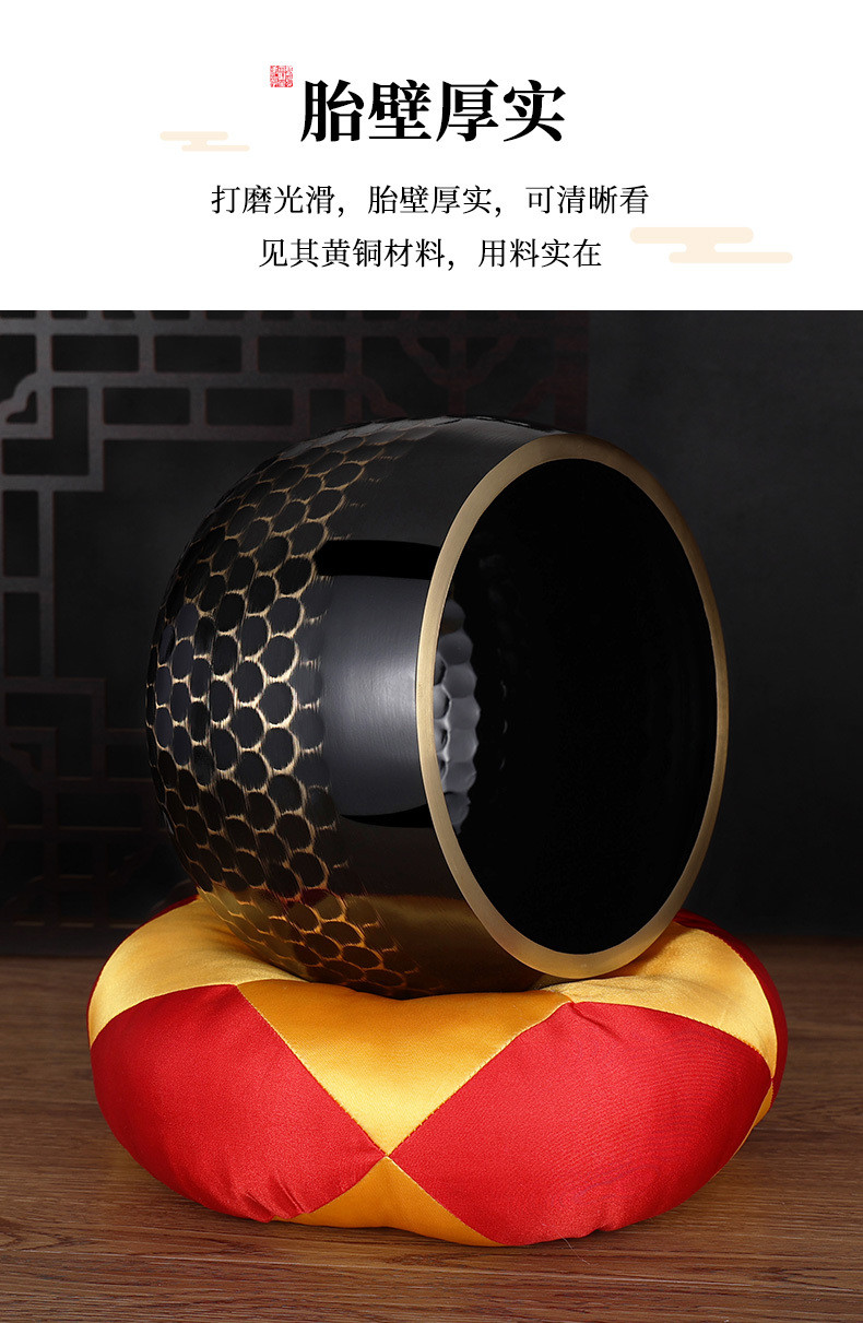 臺灣銅磬銅鉢佛音碗修行鉢瑜伽頌鉢法器家用黑色黃銅慶寺廟大磬 | 蝦皮購物