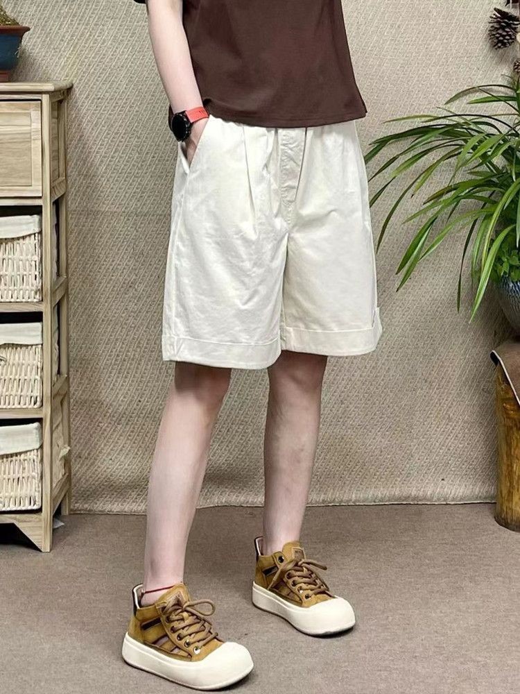 大尺碼工裝短褲女 五分褲 複古工裝短褲 顯瘦速幹短褲 高腰休閒短褲 品牌撤櫃尾貨工裝短褲女夏季大碼直筒五分褲休閒闊腿中褲 蝦皮購物 