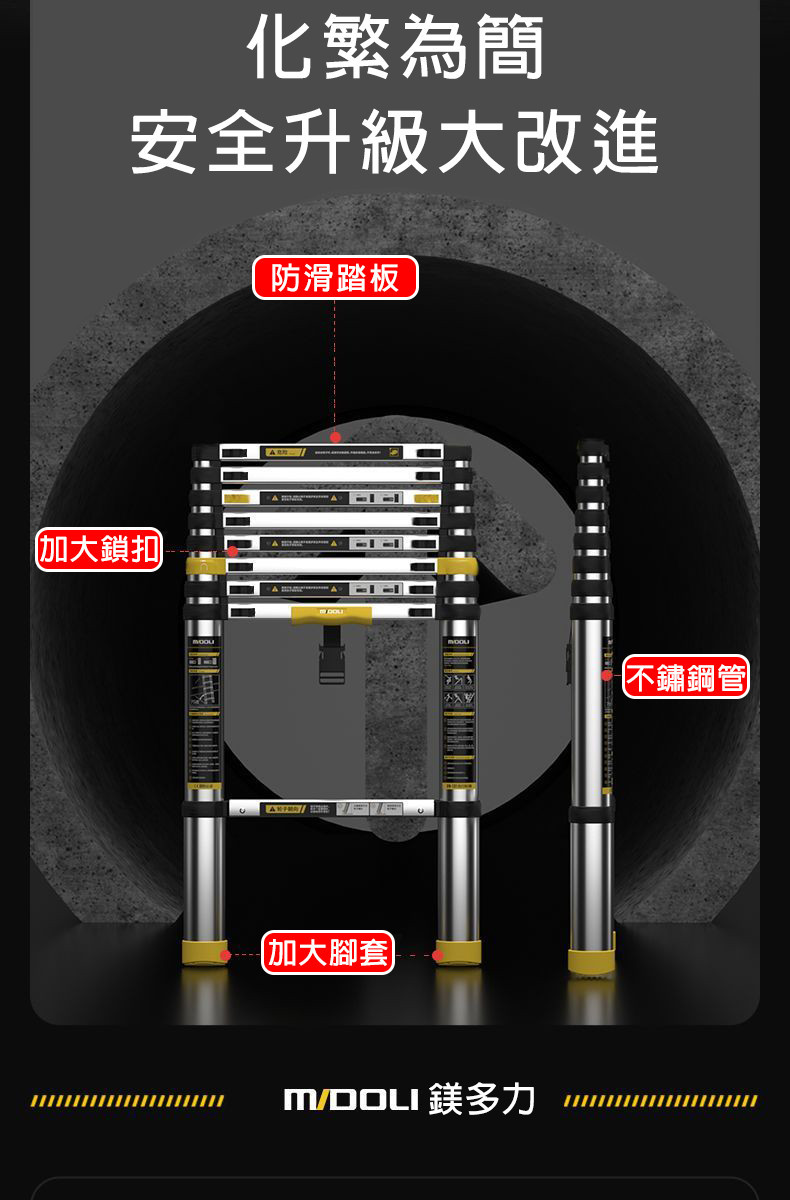 免運 全網最低 多功能伸縮梯【德國品質 不鏽鋼梯子 加厚鋼材】人字梯 伸縮梯子 a字梯 直梯 高低梯 鋁梯 安全梯-OY | 蝦皮購物