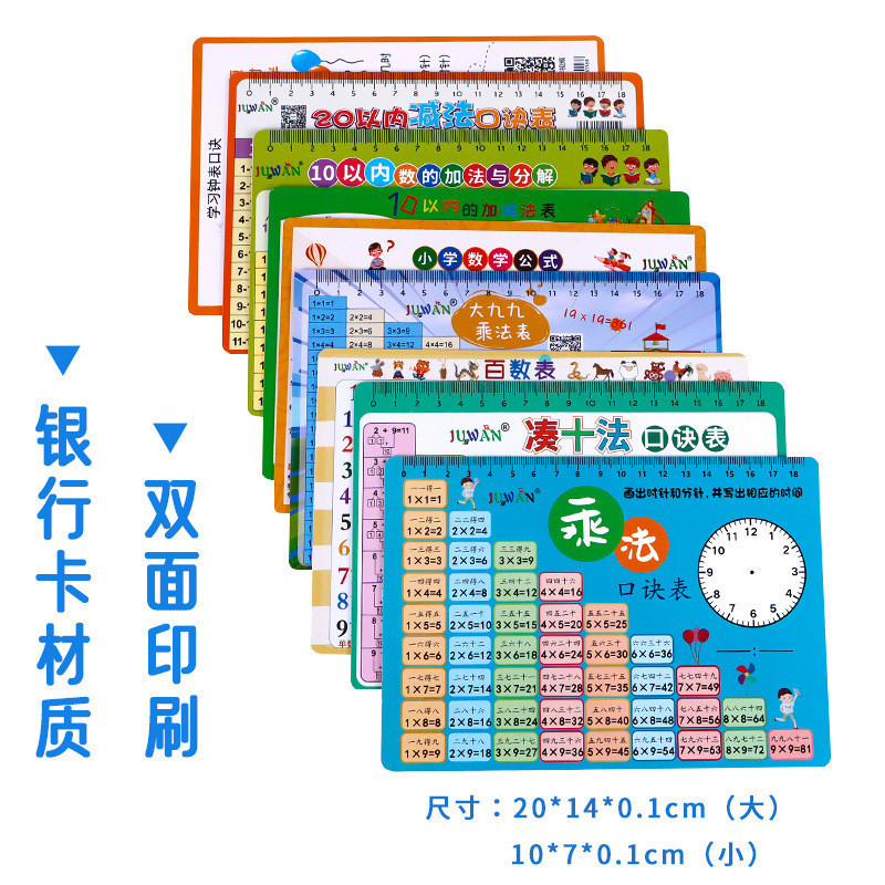 「六鑫科教」小學數學九九乘除法口訣表百數表10以內加減法數學公式單位換算卡 | 蝦皮購物