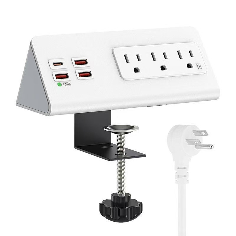 辦公室 PD快充座 擴充插座 延長線 桌面電源插座 排插 插座 USB 可夾桌 無需開孔辦公 可扭轉國定桌面無需開孔 | 蝦皮購物