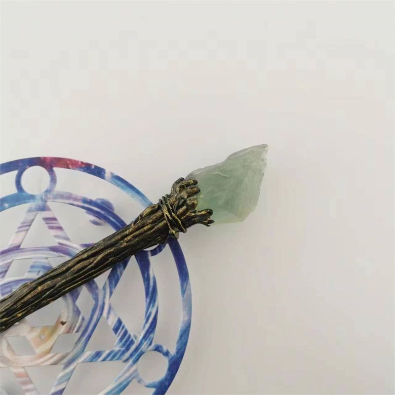 水晶石 定製水晶石魔杖僊女魔法棒手杖權杖水晶原石手工diy原創COS道具 | 蝦皮購物