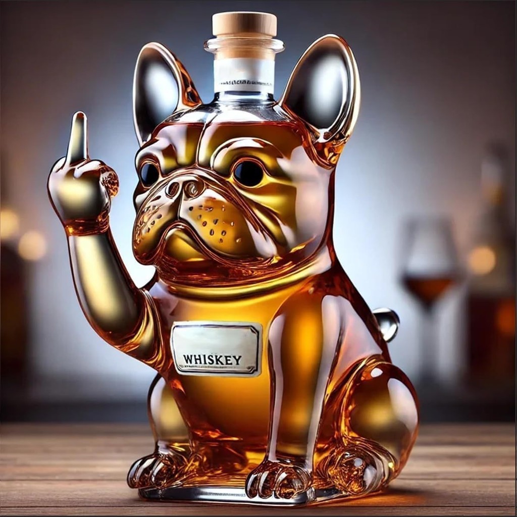 臺灣出貨🚚新款威士忌沙皮狗瓶Funny Whiskey Dog Bottle中指狗威士忌瓶 | 蝦皮購物