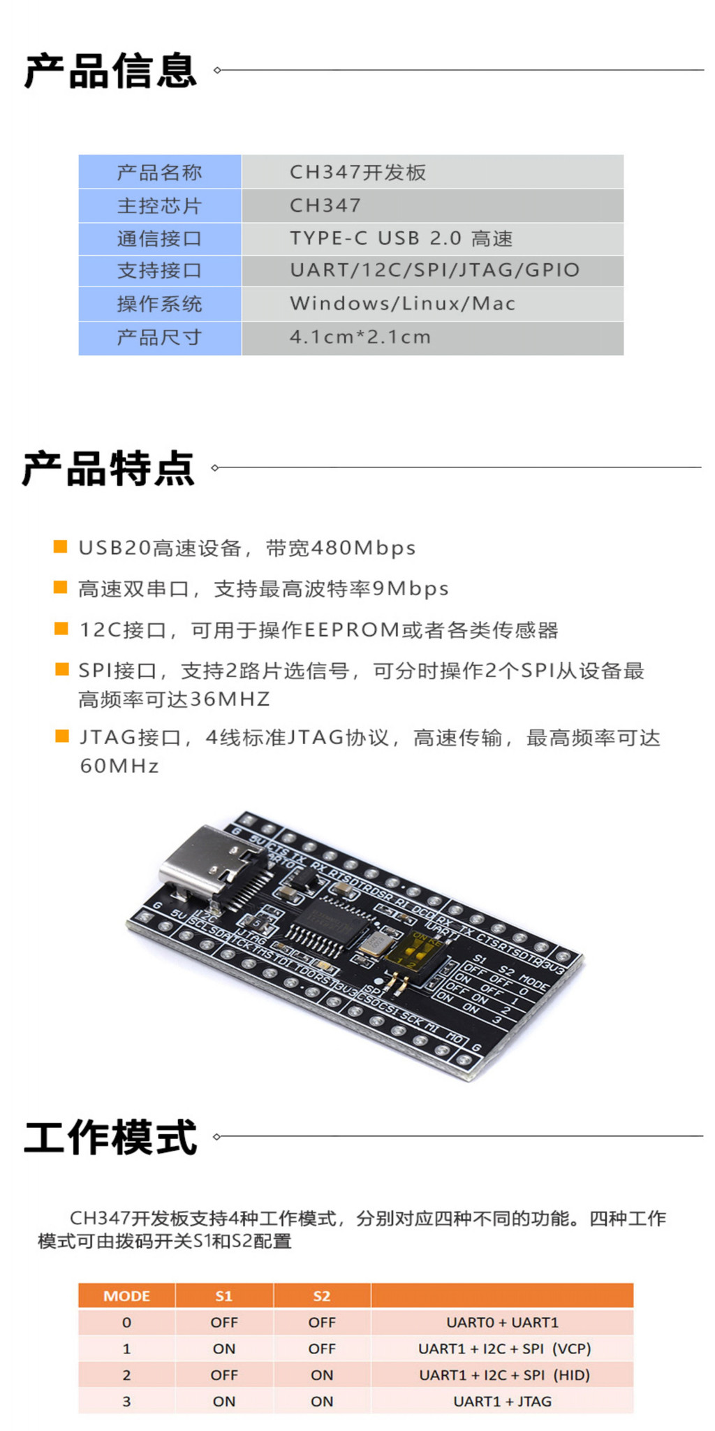 永順CH347T開髮闆單片機模塊 高速USB轉UART/I2C/SPI/JTAG /GPIO | 蝦皮購物