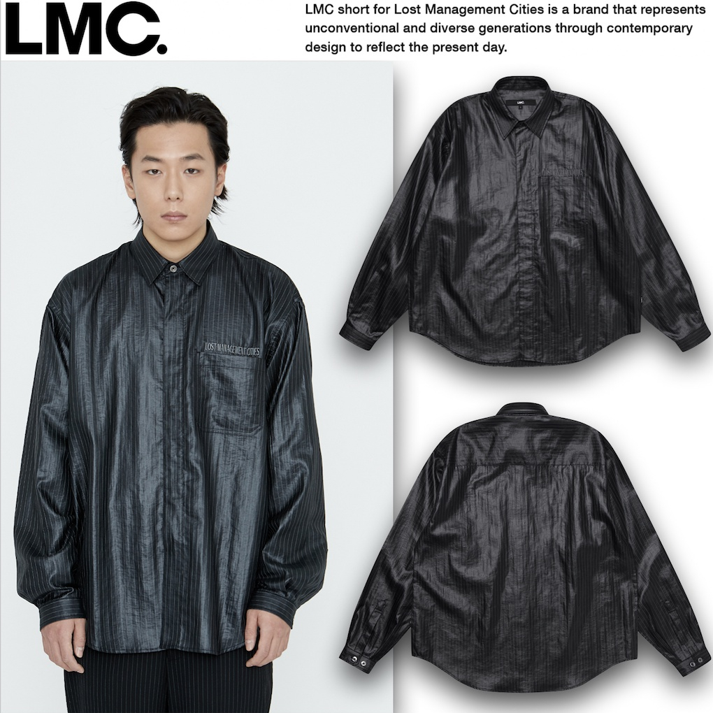 現貨! LMC / 韓國正品/ LMC 長袖襯衫長袖上衣COATED PS SNAP SHIRT