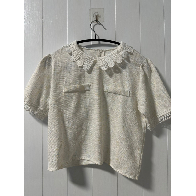 Chanell Top 小香風短袖上衣 - Light Grey 淺灰色 (CB565)