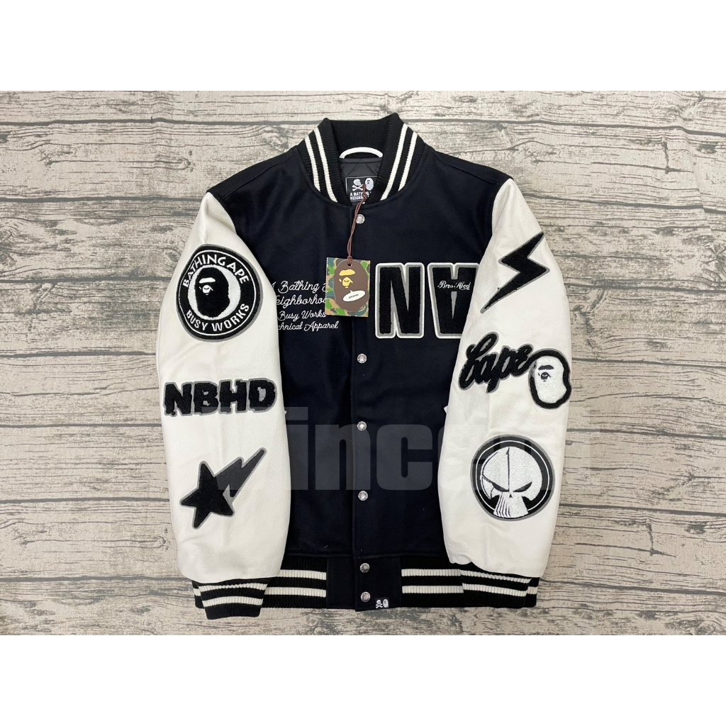 全新預購BAPE X NEIGHBORHOOD VARSITY JACKET 棒球外套| 蝦皮購物