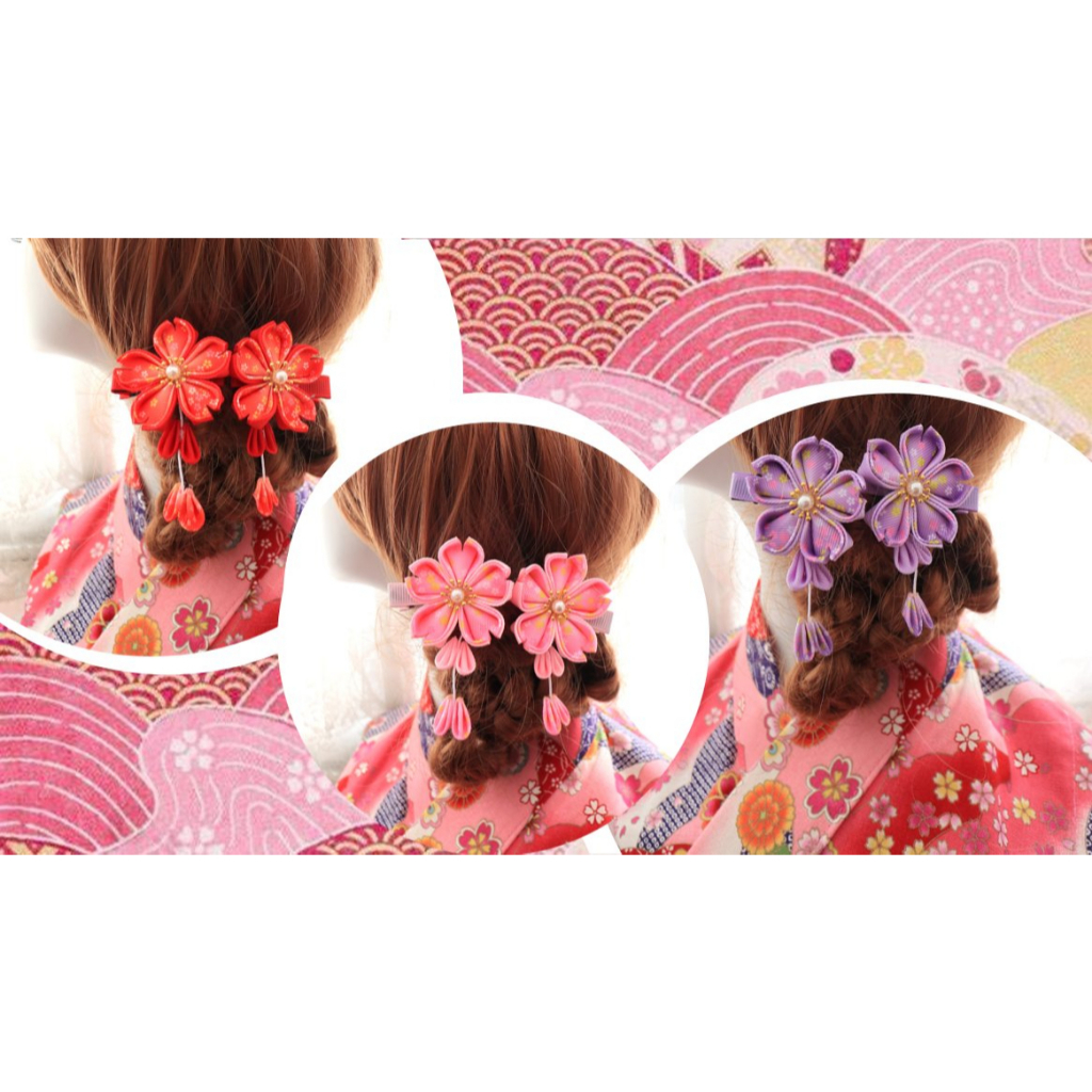 現貨 新品 日本同步 和服 絹花髮髻 和風頭飾 | 蝦皮購物