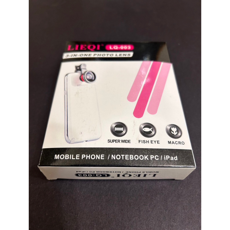 LIEQI 超廣角+魚眼+微距 通用型 LQ-003 三合一手機鏡頭 | 蝦皮購物