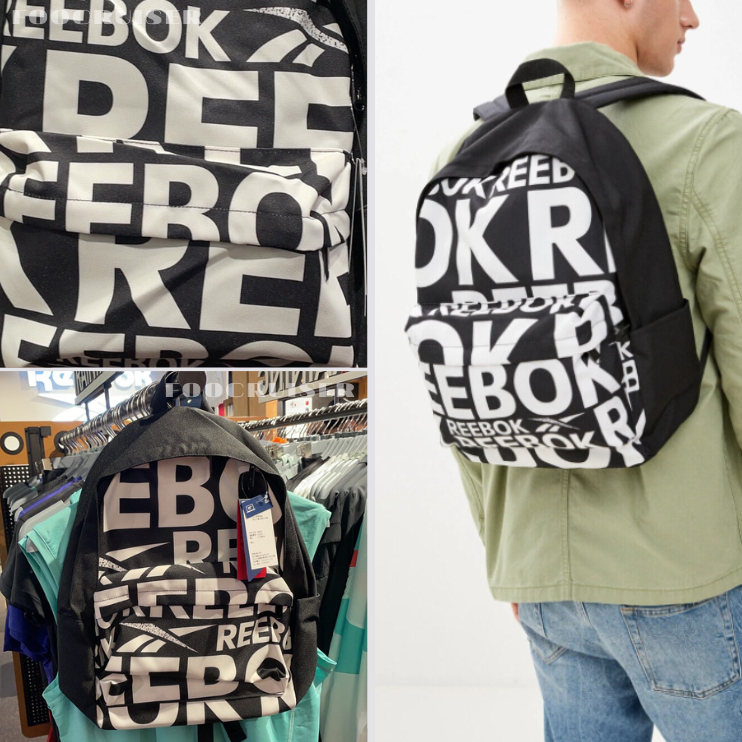 REEBOK LOGO WOR 23L BACKPACK 後背包 筆電包 滿版 休閒背包 運動背包 黑色 H36584 | 蝦皮購物