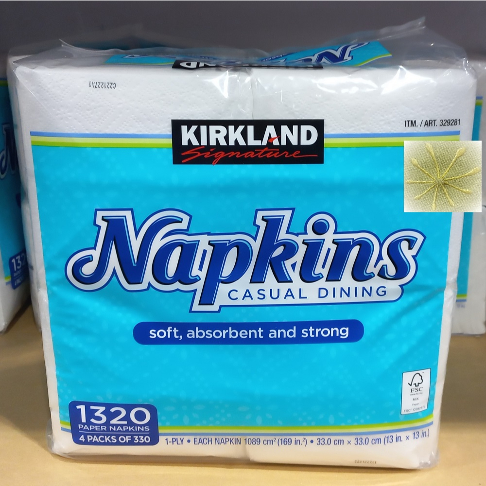 Kirkland Signature 1-ply Napkins, 4 packs of 260