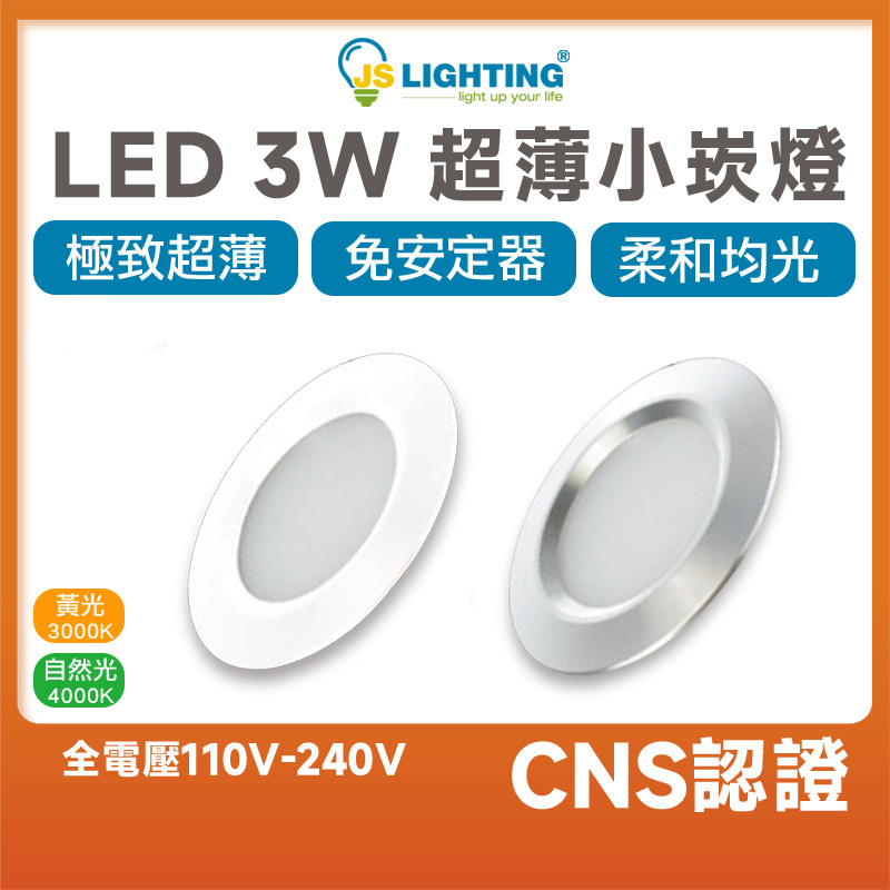 LED 3w 超薄型 崁燈 小崁燈 LED崁燈 櫥櫃燈 燈具 自然光 黃光 展示櫃燈 酒櫃燈 5.5cm 台灣製造 | 蝦皮購物