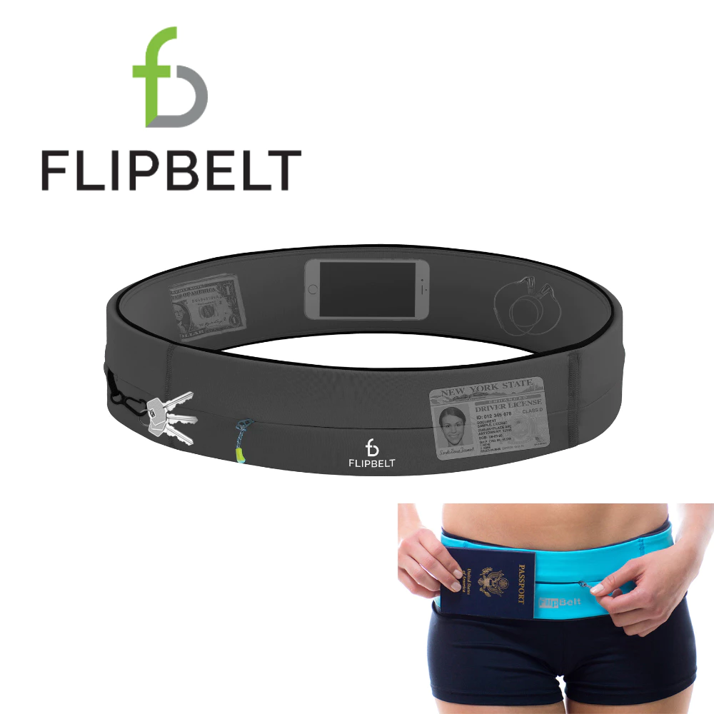跑者最強神裝！FlipBelt 運動收納腰帶「拉鍊款」：大手機也穩如泰山的極致收納術