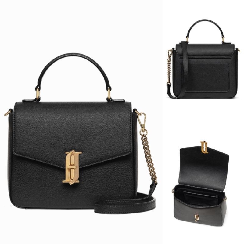 【J.ESTINA】韓国人気JOELLE FALLIN CANVAS SM SATCHEL BAG J.ESTINA JOELLE FALLIN SM Cross Bag Black Shoulder Leather