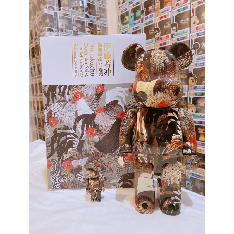 庫柏力克熊be@rbrick 伊藤若沖群雞圖400%+ 100% 現貨伊藤若冲| 蝦皮購物