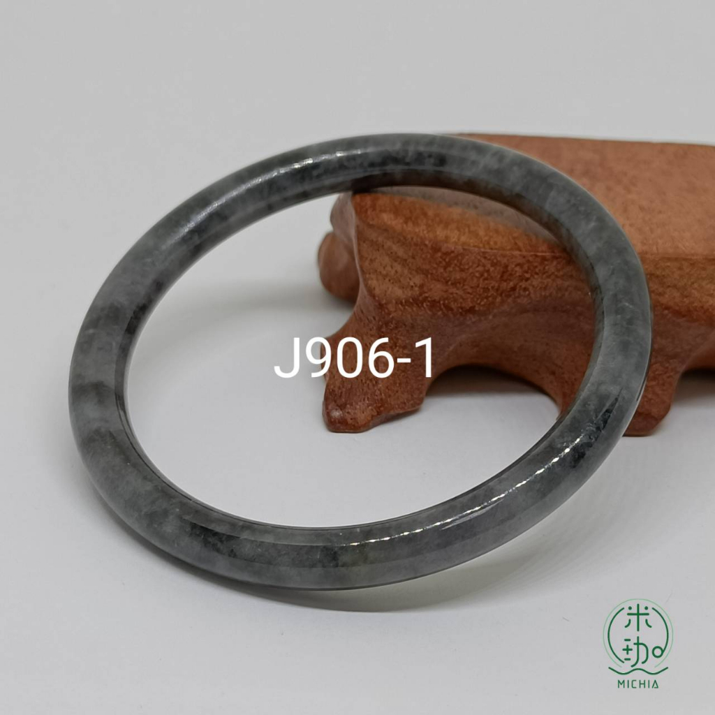 米珈MICHIA】59-60口/天然翡翠烏雞叮噹鐲玉鐲緬甸玉手鐲手環現貨實拍附 