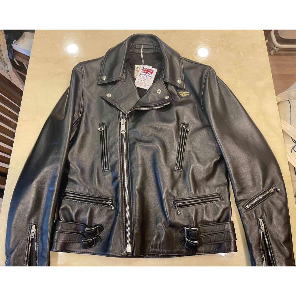 二手美品 英國 Lewis Leathers Lightning 391T 40號 黑色 馬皮 斜拉式 皮衣