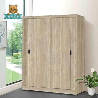 『熊熊居家』艾莉森耐磨木心板4X7雙推門衣櫃-兩色可選