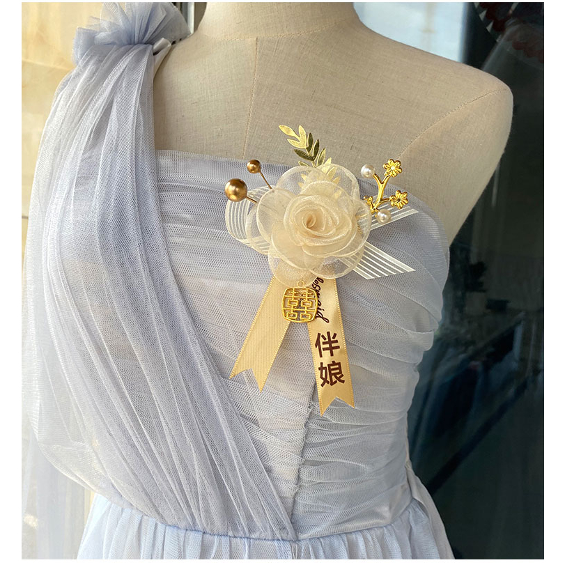 ★現貨★結婚胸花 婚禮胸花 雪紗 胸花 新娘 新郎 香檳色 粉色 | 蝦皮購物