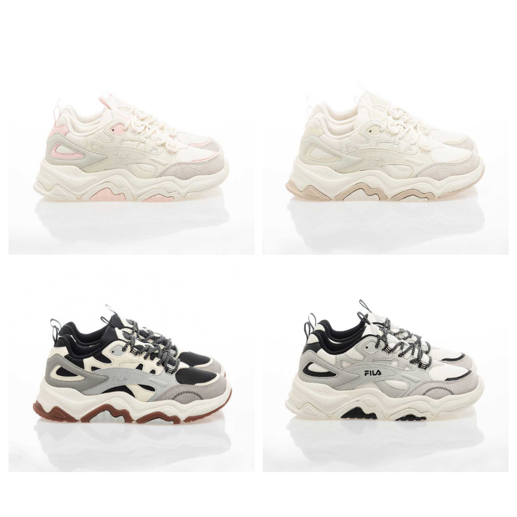 【歐麥OMAI】FILA TINY RUMBLE 老爹鞋 復古 米灰草莓 焦糖米白