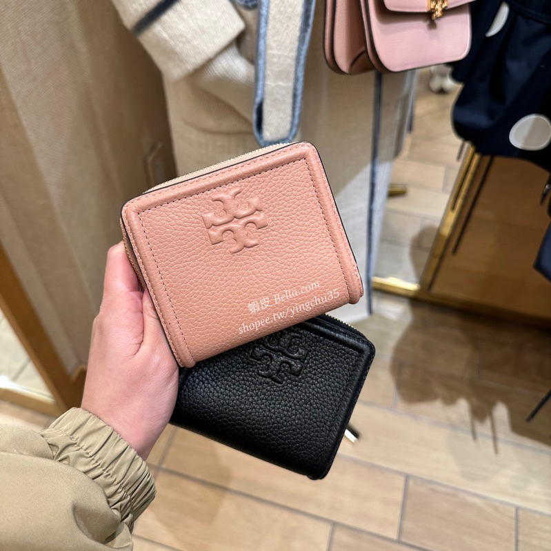 美國代購🇺🇸 現貨TORY BURCH TB THEA 凸字邊框短夾皮夾| 蝦皮購物