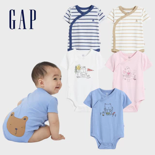 Gap 嬰兒裝 小熊短袖包屁衣 跟屁熊系列-多色可選(598544)