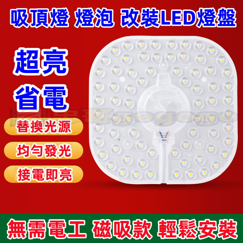 台灣發貨 LED燈盤24w/36W白光 磁吸頂燈板 三色光 替換光源 改裝 LED 光源模組 圓形燈板 吸鐵石燈芯 | 蝦皮購物