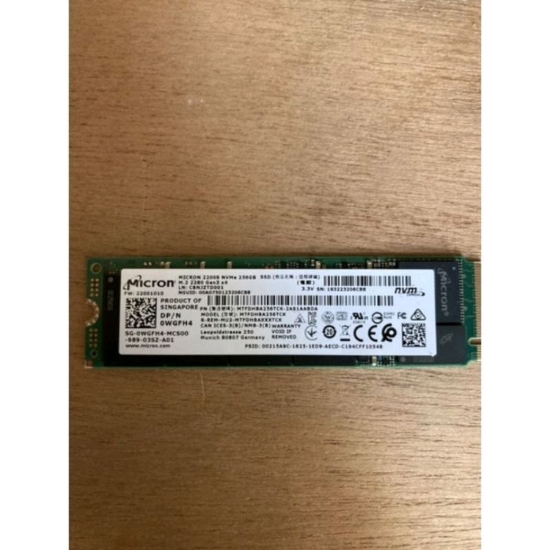 Micron 2200S M.2 NVME 2280 SSD 256GB