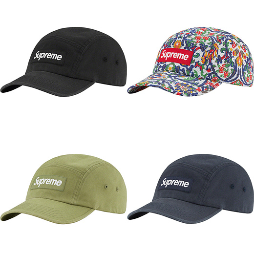 Hills】SUPREME 23SS WASHED CHINO TWILL CAMP CAP 五片帽2023 春夏