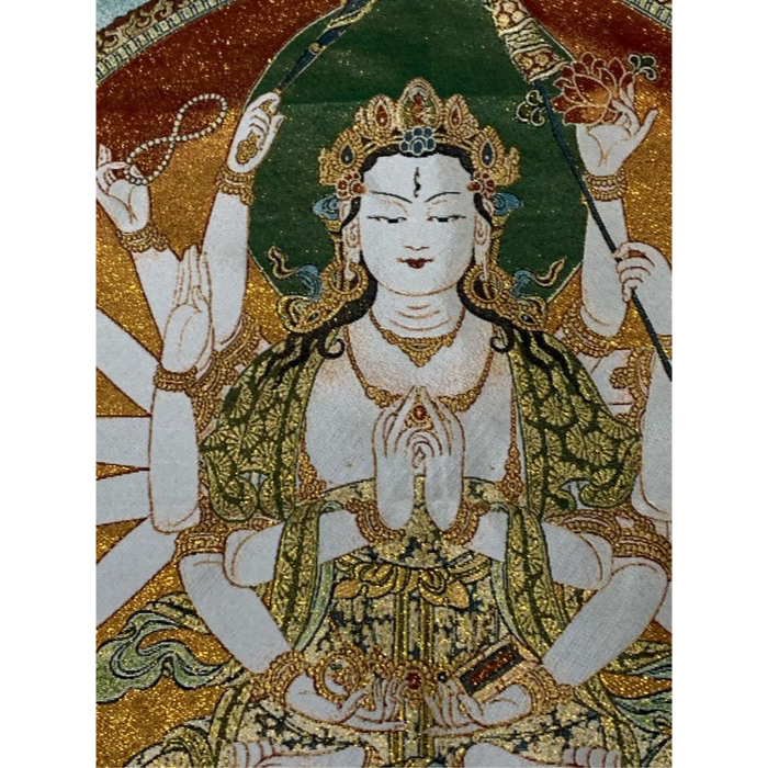 2066 準提佛準提佛母西藏傳 老唐卡針織繡佛像非新品尊那菩薩宗達 天女純陀天女 最勝金剛 蝦皮購物