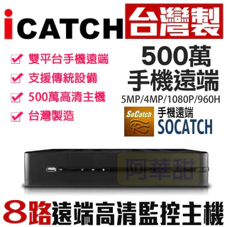 ICATCH 可取 4路主機 台灣製造 監視器 500萬 5MP 異地備份 H.265 DVR KMQ-0428EU-K