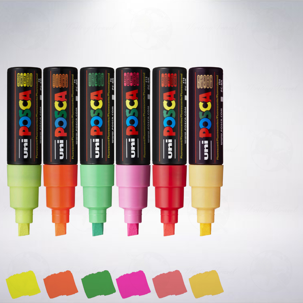 日本 三菱鉛筆 uni POSCA PC-8K Marker 太字平頭水性麥克筆: 螢光色 | 蝦皮購物