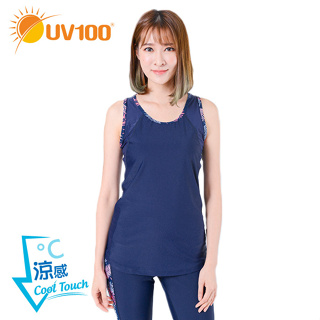 【UV100】防曬 抗UV-涼感拼接挖背背心-女(BI91034)