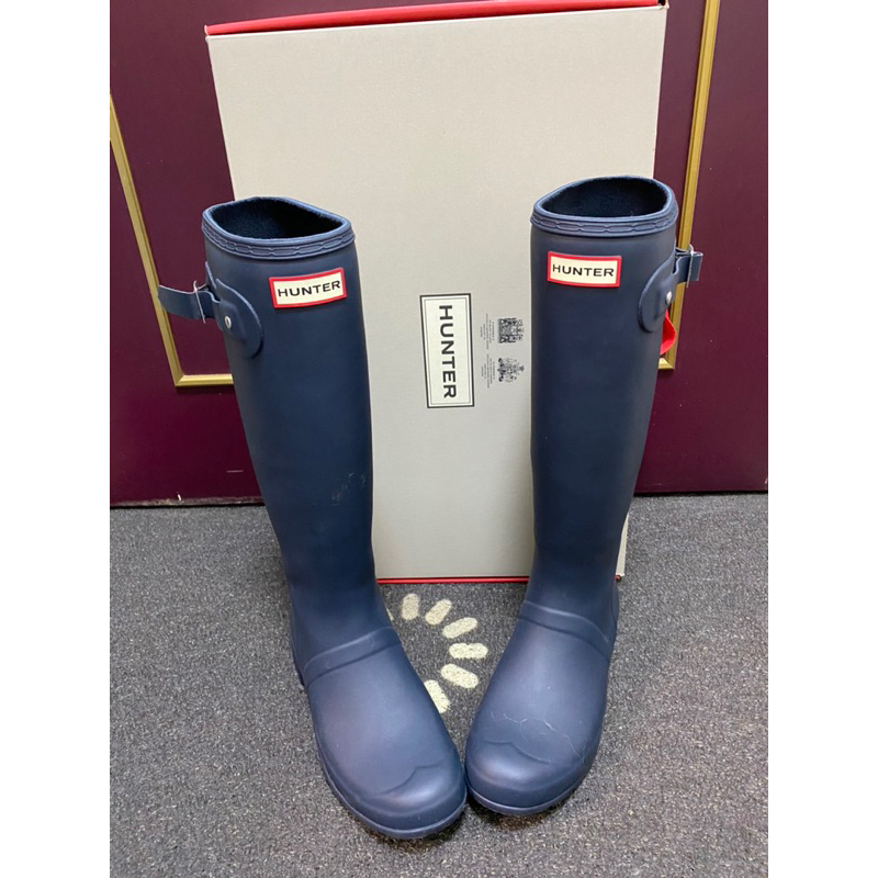 HUNTER Boots-Original Tour長靴-海軍藍UK7/US9 附鞋盒| 蝦皮購物